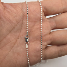 Load image into Gallery viewer, 925 Sterling Silver Faceted Pallini Bead Ball Chain Necklace Bracelet 1.8mm