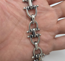 Load image into Gallery viewer, 925 Sterling Silver Large Horseshoe Link Chain Bracelet 19mm Wide 8.5" Long