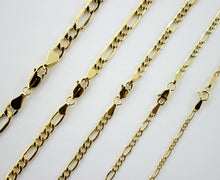 Load image into Gallery viewer, Authentic 14K Yellow Gold Hollow Figaro Chain Necklace 1.9mm-7.5mm 16"~30"
