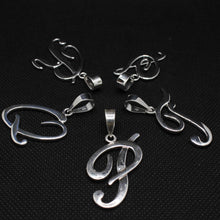 Load image into Gallery viewer, 925 Sterling Silver 26-Alphabet Large Fancy Cursive Script Initial Pendant