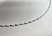 Load image into Gallery viewer, 925 Sterling Silver Diamond Cut Silver Coffee Flat Link Chain Necklace 3mm 18"