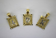 Load image into Gallery viewer, Authentic 10K Gold Initial Pendant Charm Plate Diamond Cut for Boys Men