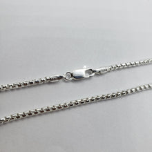 Load image into Gallery viewer, 925 Sterling Silver Round Box Chain Necklace High Quality 2mm 16"-30"