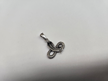 Load image into Gallery viewer, 925 Sterling Silver Cobra Snake Pendant Oxidized Finish 7/8 (22mm) Inch Tall