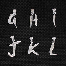 Load image into Gallery viewer, 925 Sterling Silver 26-Alphabet Calligraphic Action Font Dotted Initial Pendant