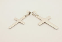 Load image into Gallery viewer, 925 Sterling Silver Smooth Simple Beveled Edge Cross Pendant 2 Sizes