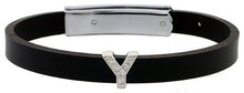 Load image into Gallery viewer, 925 Sterling Silver Alphabet Letter Block CZ Stone Flat Rubber Bracelets, 8mm