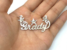 Load image into Gallery viewer, 925 Sterling Silver Personalized Custom Name Diamond Cut Pendant Charm Stars