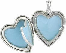 Load image into Gallery viewer, 1 inch Sterling Silver Heart Locket 4 Picture Charm Pendant w/out Chain 16"-24"