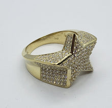 Load image into Gallery viewer, 10K Yellow Gold 20.5mm Big Star Shaped Ring Band for Men Size 9 -11