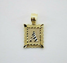 Load image into Gallery viewer, 14K Solid Yellow Gold Initial Letter Plate Pendant A-Z Alphabet Necklace Charm