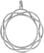 Load image into Gallery viewer, Sterling Silver Braided Edge Mexican Cien Pesos Bezel Pendant for 39 mm Coins