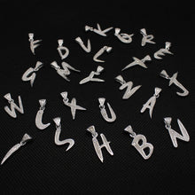 Load image into Gallery viewer, 925 Sterling Silver 26-Alphabet Calligraphic Action Font Dotted Initial Pendant
