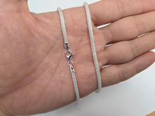 Load image into Gallery viewer, 925 Sterling Silver Round Mesh Chain Necklace Bracelet Italy 3mm 7" to 20"