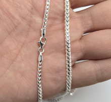 Load image into Gallery viewer, 925 Sterling Silver Thin Franco Chain Necklace Polished Finish 2.5mm 20" to 30"