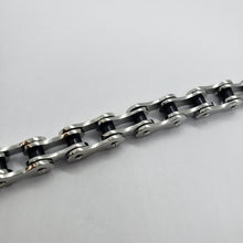 Load image into Gallery viewer, Stainless Steel Bicycle Chain Bracelet Black Rubber Accent for Men 1/2 inch