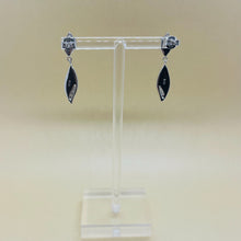 Load image into Gallery viewer, Sterling Silver Synthetic Opal Dangle Drop Post Earrings Zirconia Accent