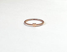 Load image into Gallery viewer, 14K Solid Gold Handmade Dainty Mini Heart Beaded Ring Band