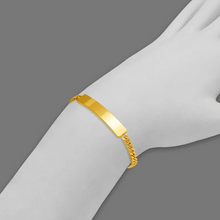 Load image into Gallery viewer, 14K Yellow Gold Shiny Curb Kids ID Bracelet 5mm/3mm Wide 6" Engraving Available