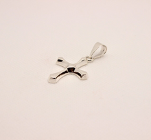 Load image into Gallery viewer, 925 Sterling Silver Skinny Beveled Edge Rhombus Shape Cross Pendant 28.3mm