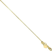 Load image into Gallery viewer, 14K Gold Adjustable 0.8mm Box Chain Necklace for Women Italy 19.5 inch 2 Colors