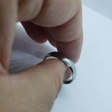 Load image into Gallery viewer, 5mm Stainless Steel Wedding Band Classic Domed Ring Double Accent Size 5-12