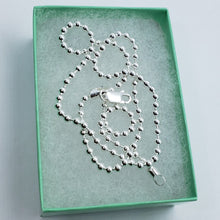 Load image into Gallery viewer, 925 Sterling Silver Plain Pallini Bead Ball Chain Bracelet Necklace 3mm 7"~30"