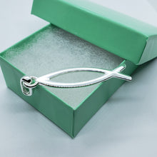 Load image into Gallery viewer, Sterling Silver Handmade Christian Fish Pendant Cut out 2 in w/out 1mm Box Chain