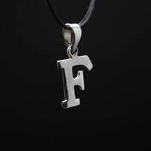 Load image into Gallery viewer, 925 Sterling Silver Alphabet Initial Pendant Plain Slab Serif Upper Case Letter
