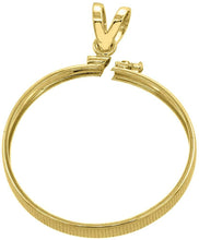 Load image into Gallery viewer, Sterling Silver & Gold Filled Half Dollar Bezel Screw Top 30mm Coin Edge 2 Color