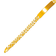Load image into Gallery viewer, 14K Yellow Gold Shiny Curb ID Bracelet 7mm/5.5mm Wide 7inch Engraving Available