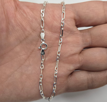 Load image into Gallery viewer, 925 Sterling Silver Figaro Chain Necklace Bracelet Men Women 3mm 7"~30"