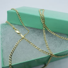 Load image into Gallery viewer, 10K Yellow Gold Hollow Cuban Curb Chain Link Necklace Bracelet 2mm 2.5mm 7"~30"