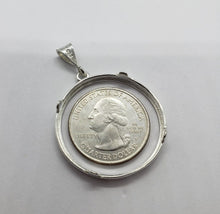 Load image into Gallery viewer, Sterling Silver 1 Onza Plata Libertad Bezel 36 mm Coins Prong Back Square Edge