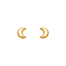 Load image into Gallery viewer, 14K Yellow Gold 5x6mm Moon Shape Stud Earrings High Polished Screw Backing