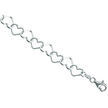 Load image into Gallery viewer, Sterling Silver Heart Chain Necklaces Bracelets 9.6mm Nickel Free Italy 7" ~ 30"