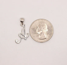 Load image into Gallery viewer, 925 Sterling Silver Fancy Cursive Alphabet Initial Pendant A to V for Woman Girl