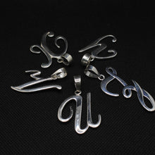 Load image into Gallery viewer, 925 Sterling Silver 26-Alphabet Large Fancy Cursive Script Initial Pendant