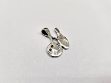 Load image into Gallery viewer, 925 Sterling Silver Flat Bowling Ball and Pin Charm Pendant 3/4 (19mm) Inch Tall