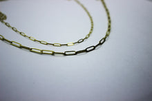 Load image into Gallery viewer, 14K Yellow Gold PaperClip Chain Necklace 2.2mm 3mm / 16" ~ 30"