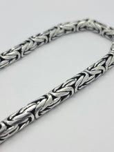 Load image into Gallery viewer, 7mm Sterling Silver Round BYZANTINE Chain Necklace Bracelet Antiqued Finish