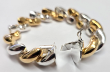 Load image into Gallery viewer, 925 Sterling Silver Two Tone Gold-Plated San Marco Necklace Bracelet 14mm 7"-18"