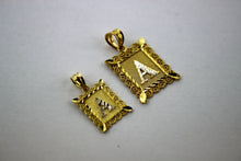 Load image into Gallery viewer, 10K Gold Initial Pendant Charm Alphabet Plate Diamond Cut Boys Men Boys 2 Sizes