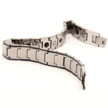 Load image into Gallery viewer, Tungsten Carbide Black Edge Bar Links Magnetic Therapy Bracelet 1/2 Inch Wide