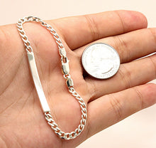 Load image into Gallery viewer, 925 Sterling Silver Personalized Custom Engraved Curb Link ID Bracelet 4mm Wide