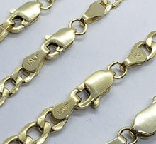 Load image into Gallery viewer, 10K Yellow Gold Hollow Cuban Curb Chain Link Necklace Bracelet 3.5mm 4.5mm 7~30"