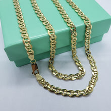 Load image into Gallery viewer, Authentic 14K Solid Yellow Gold Concave Mariner Chain Necklace 4.6mm 22" ~ 26"