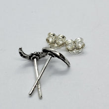 Load image into Gallery viewer, 925 Sterling Silver Tiny Moon Stud Earrings 3/8 inch for Girl Women (10mm Wide)