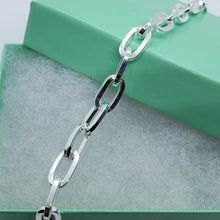 Load image into Gallery viewer, Sterling Silver Paperclip Cable Chain Necklace Bracelet Square Wire 6.5mm 7"~30"