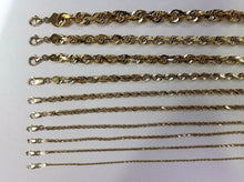 Load image into Gallery viewer, 10K Solid Yellow Gold Rope Chain Necklace for Men Women 1.5MM~9MM / 16"~30"